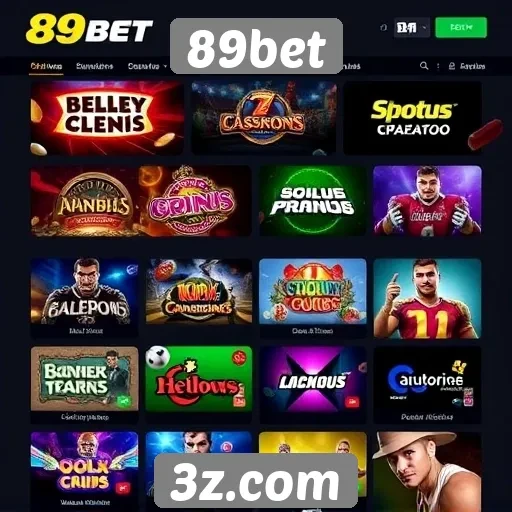 Oferta de jogos de cassino e esportes em 89bet